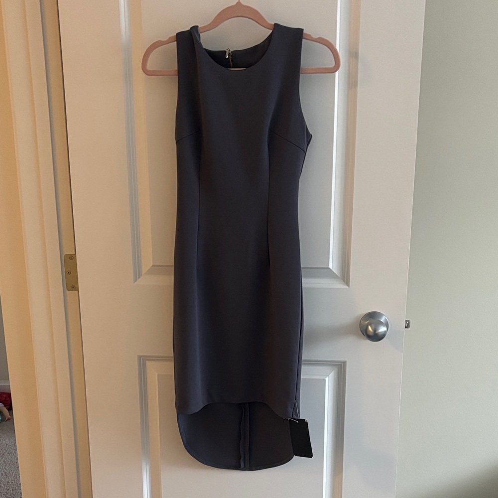 Mason Sleeveless High Low Dress in Gray